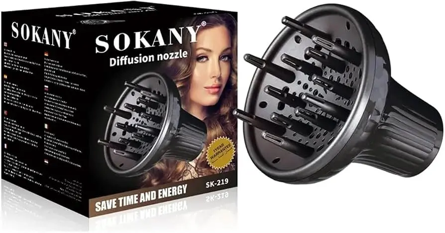 Acople adaptable del difusor de pelo para moldear rizos definidos y con volumen