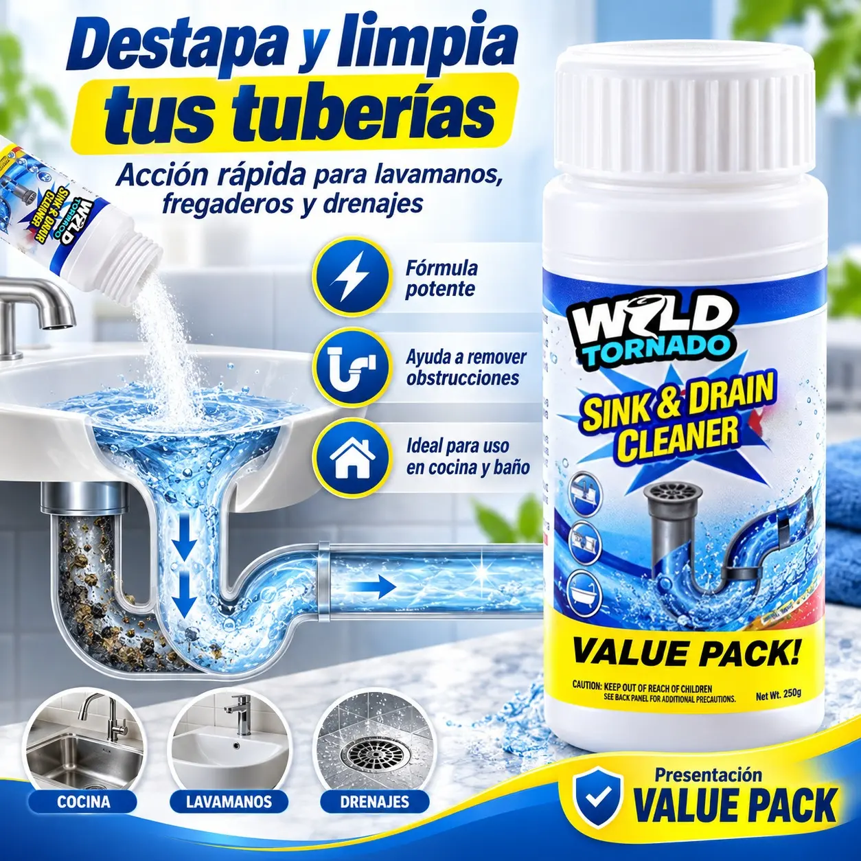 Wild Tornado Destapa Cañerias