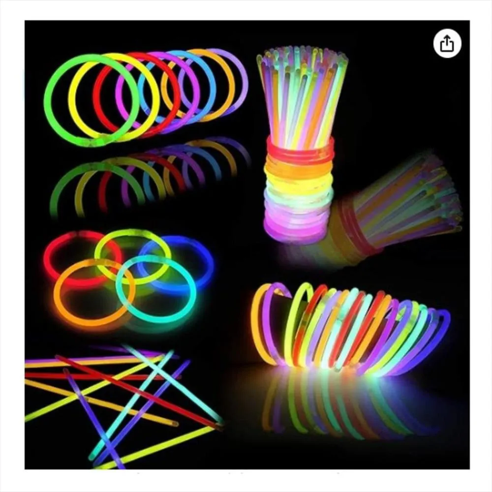 Manillas Neón Glow Stick Set x50 con conectores - iluminan tus fiestas y eventos temáticos con luz fluorescente intensa