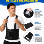 Faja chaleco protector lumbar con correas ajustables para levantamiento - Protege tu espalda baja y mejora tu postura durante entrenamientos pesados - Imagen 3