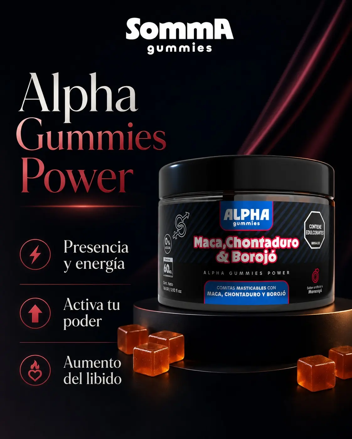 Gomas energéticas con maca chontaduro y borojó - Aumentan la vitalidad y el rendimiento físico diario