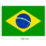 Bandera de Brasil de poliéster para exterior de 150 cm de ancho con diseño oficial verde, amarillo y azul.
