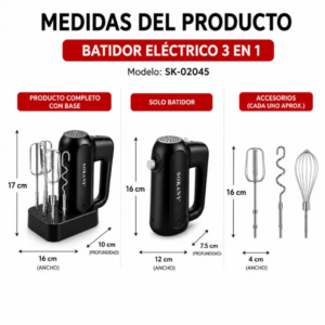 Batidor 3 en 1 Sokany 02045