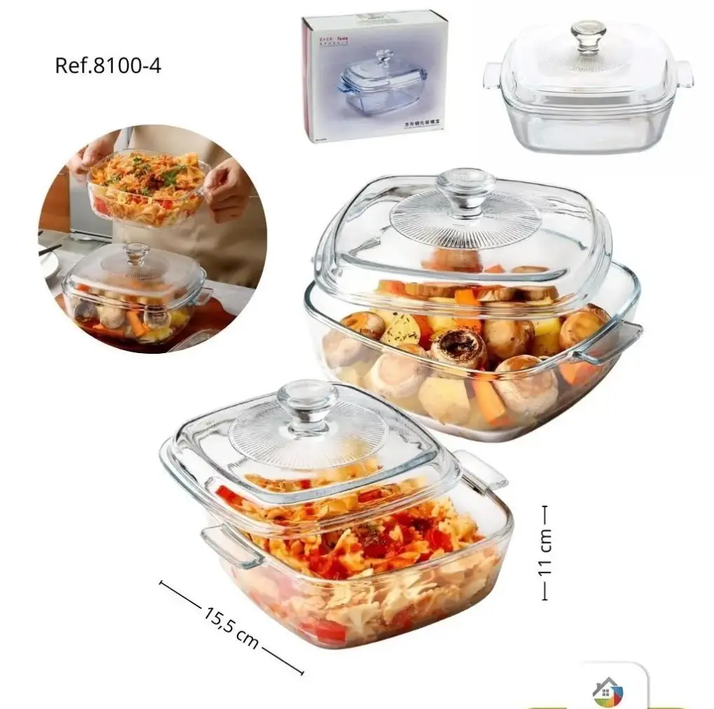 Refractaria para Horno Cuadrada C/Tapa 8 - Imagen 2