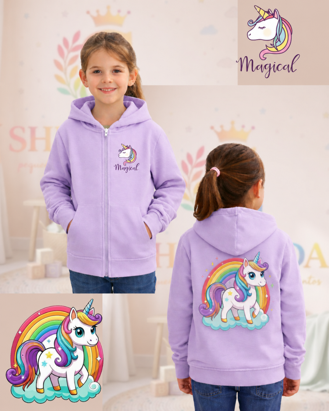 Buso Abierto para Niña Unicornio