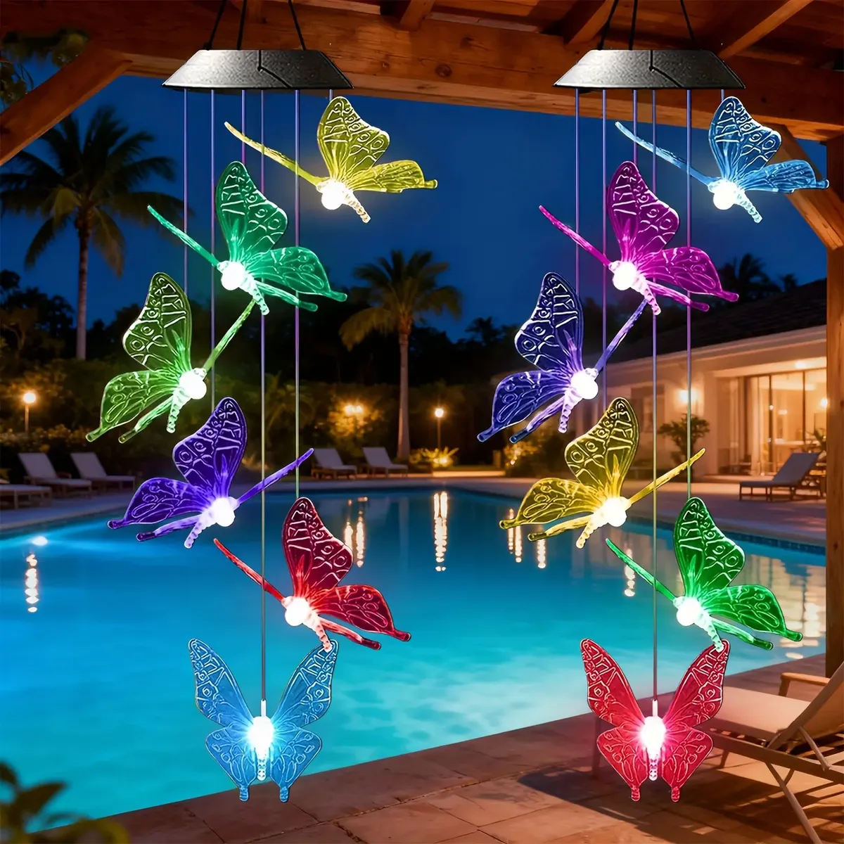 Candelabro Mariposas con Panel Solar