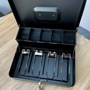 Caja de Seguridad Metalica para Dinero con Llave y Bandeja - Organiza tu Efectivo