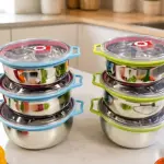 Set de 3 Contenedores en Acero Inoxidable con Tapa Hermetica - Conserva tus Alimentos
