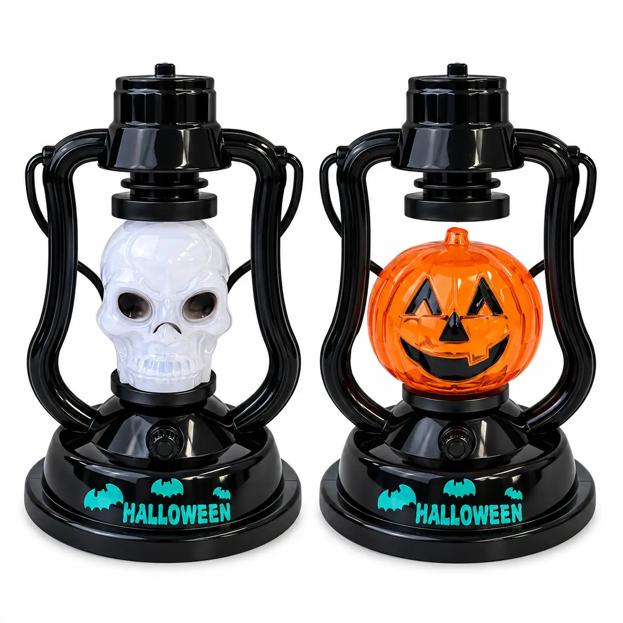 Set x2 Farol encantado de Halloween con luz y sonido para decoración de mesas - Crea una atmósfera festiva inolvidable en tu negocio