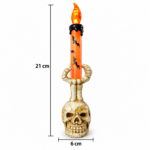 Set x2 Vela LED mano de esqueleto 21 cm decoración gótica Halloween - Ilumina tus espacios con una atmósfera misteriosa sin fuego real - Imagen 3