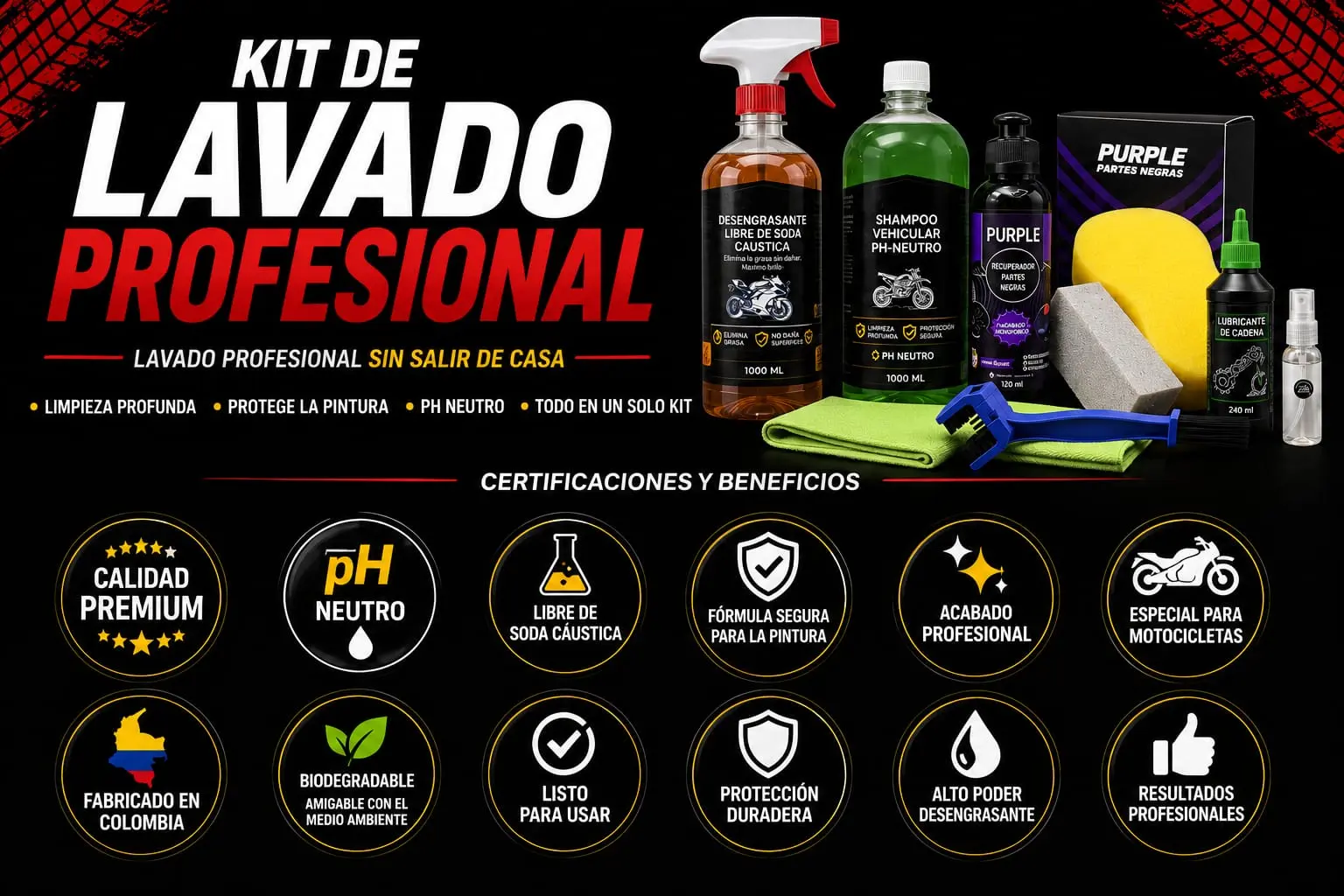 Kit de Lavado de Motos
