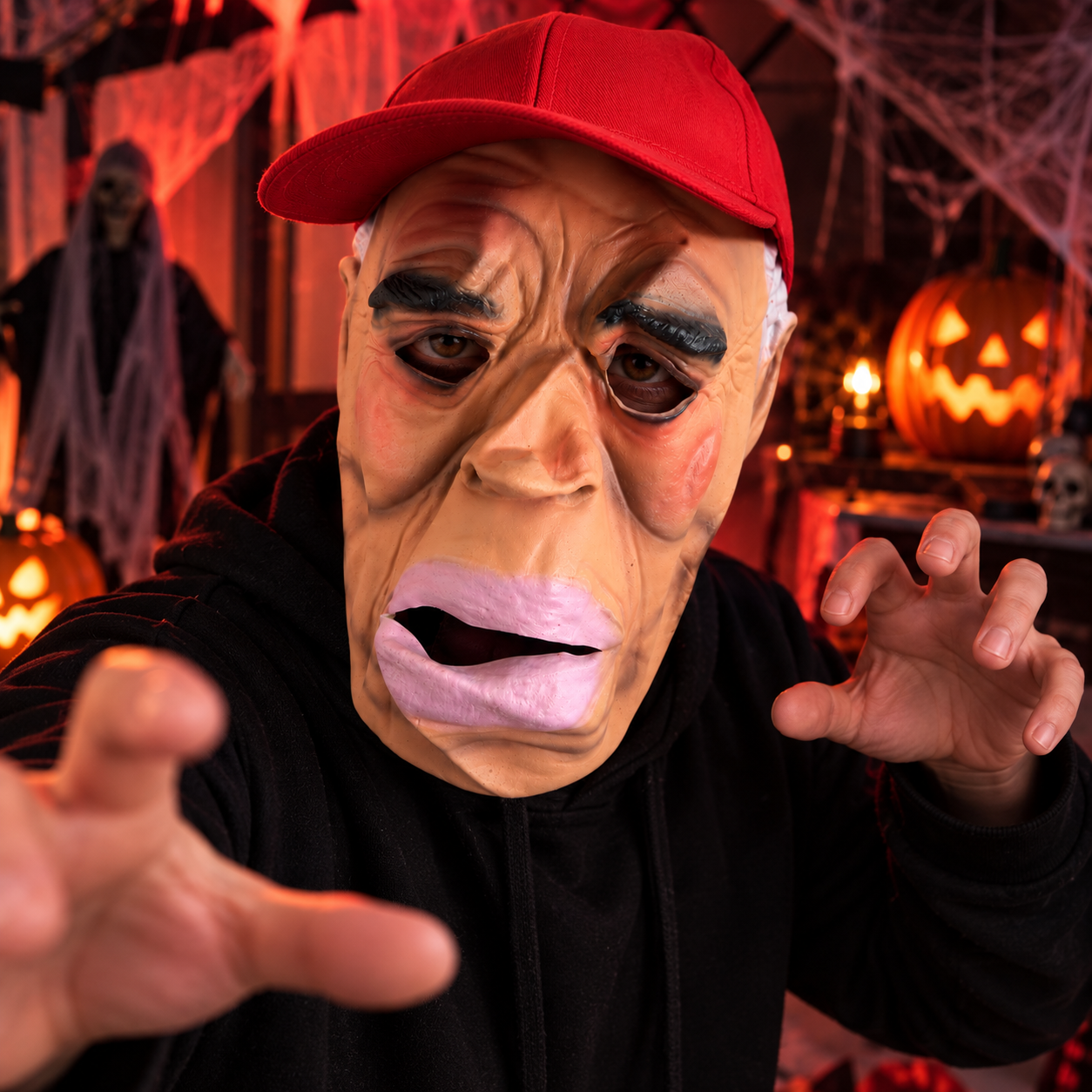 Set x2 Máscara de terror para Halloween con diseño tridimensional y grotesco - asusta a todos en fiestas temáticas y casas embrujadas