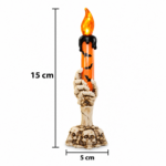 Set x2 Vela LED mano de esqueleto 15 cm decoración Halloween - crea un ambiente gótico seguro en tu hogar - Imagen 2