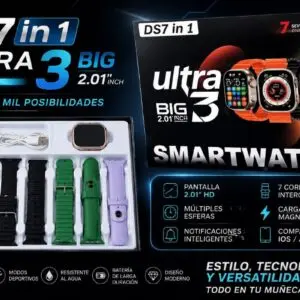 Smartwatch Deportivo DS7 7 en 1 con Llamadas y Correas Intercambiables - Monitorea tu salud física y personaliza tu estilo diario