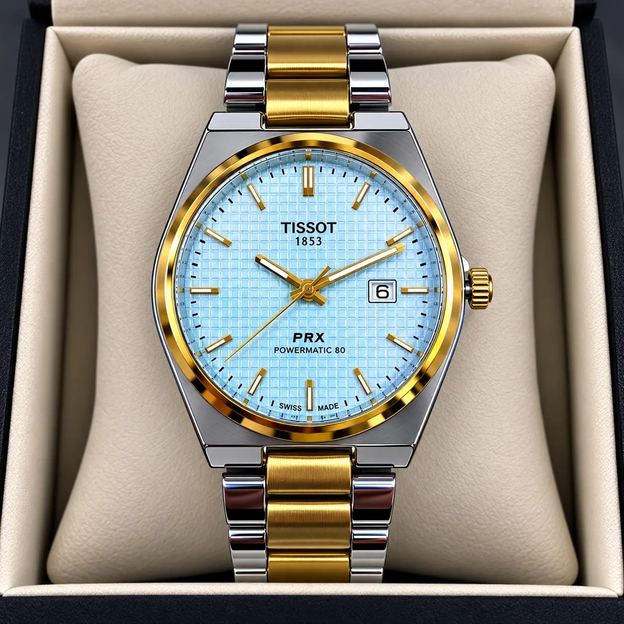 Reloj Tissot PRX Powermatic 80 automático de acero con fecha - garantiza máxima precisión mecánica durante todo el fin de semana