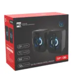 Set x2 Parlante para PC SP-06 multimedia con luces LED y USB - mejora el sonido en tus clases y videollamadas
