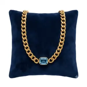 Cadena Dije de Cuarzo 18Cm Dorado