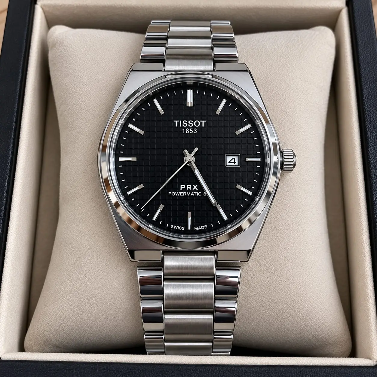 Reloj Tissot PRX Powermatic 80 automático de acero con fecha - garantiza máxima precisión mecánica durante todo el fin de semana