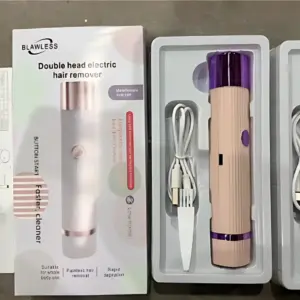 Depiladora Electrica de Doble Cabezal Unisex con Carga USB - Sin Ruido