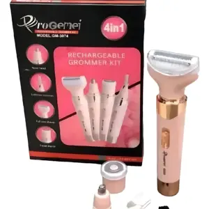Depiladora 4 en 1 Gemei Recargable con Cabezales Intercambiables - Set Completo