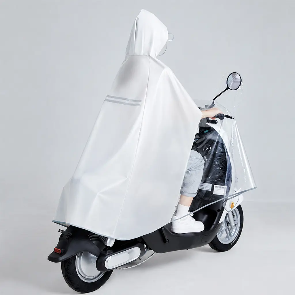 Poncho Lluvia Moto EVA con Capucha Doble Visera y Panel Transparente - Protege a conductor y equipaje manteniéndolos secos en trayectos urbanos bajo lluvia - Imagen 5