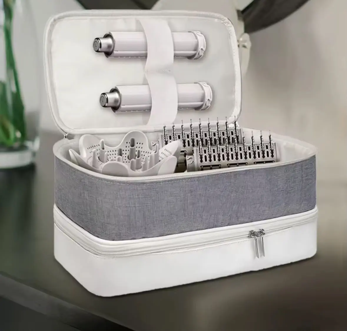 Estuche de doble capa para secador de cabello y accesorios - Protege tu equipo de viaje contra golpes y rayones