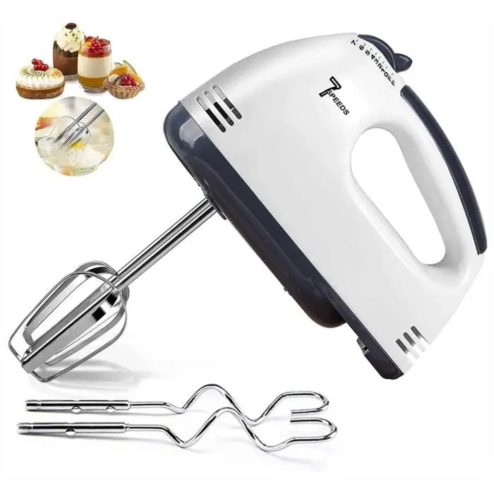 Juego de accesorios metálicos y cuerpo ergonómico de la batidora de mano de 7 velocidades