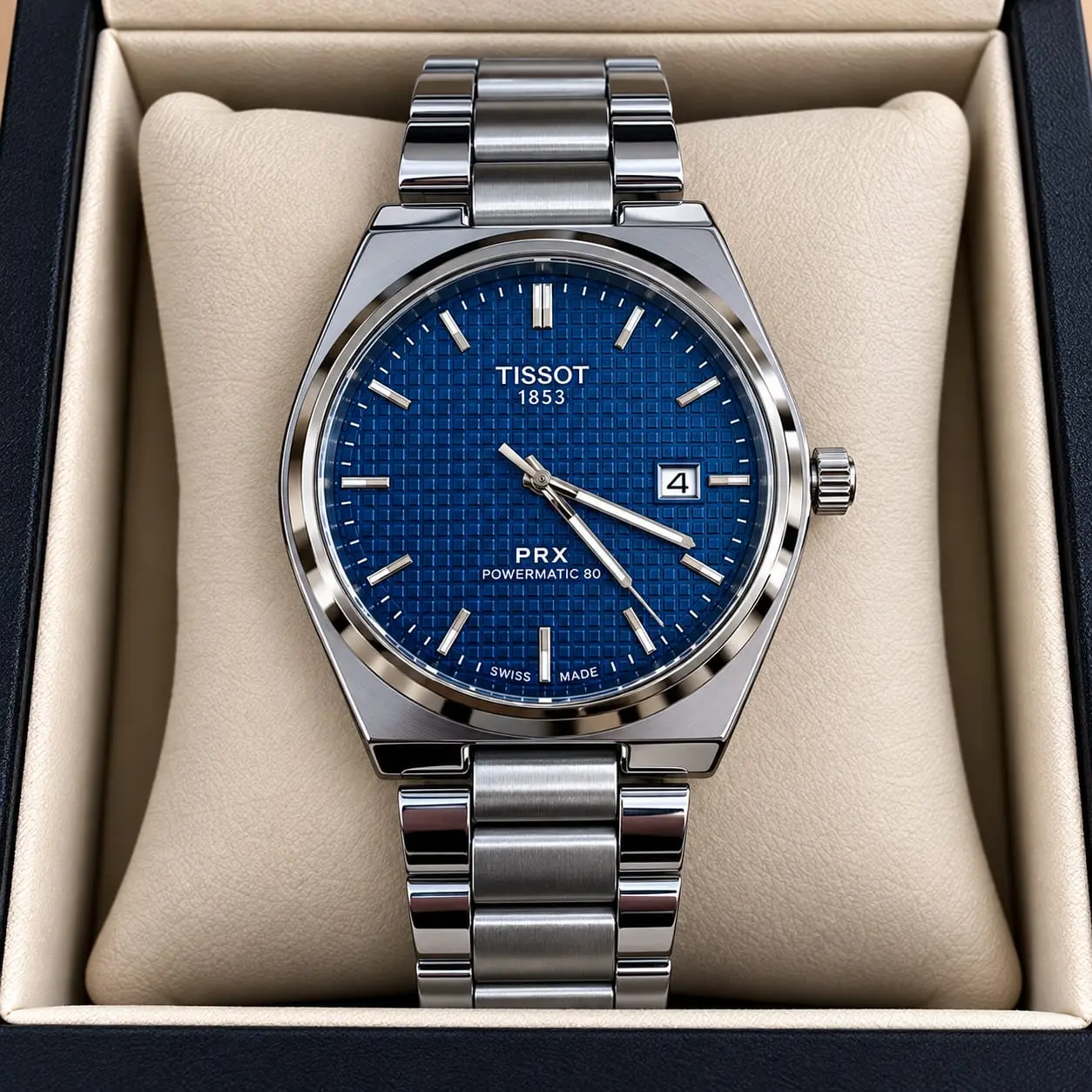 Reloj Tissot PRX Powermatic 80 automático de acero con fecha - garantiza máxima precisión mecánica durante todo el fin de semana