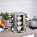 Especiero Condimentero Giratorio X12 en Acero Inoxidable - Organiza tus especias con un solo giro