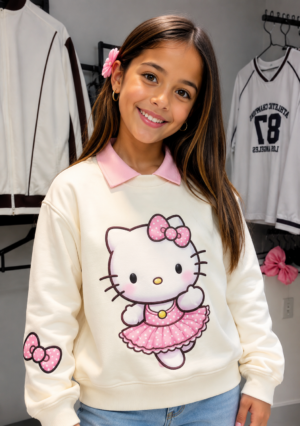 Buso Hello Kitty Niña Cuello Rosa