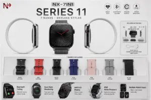 Smartwatch Series 11 NX-7In1 con siete correas intercambiables - cambia tu estilo diariamente mientras monitoreas tu salud