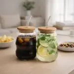 Vaso Asimétrico de Vidrio con Tapa y Pitillo - realza la estética de tus bebidas frías o calientes favoritas