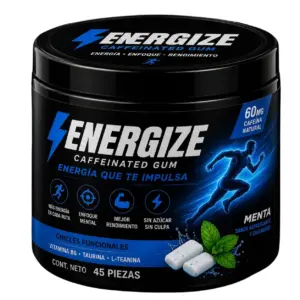 Set x2 Chicle Energize Menta con cafeína y taurina - Mantiene tu concentración y energía durante todo el día