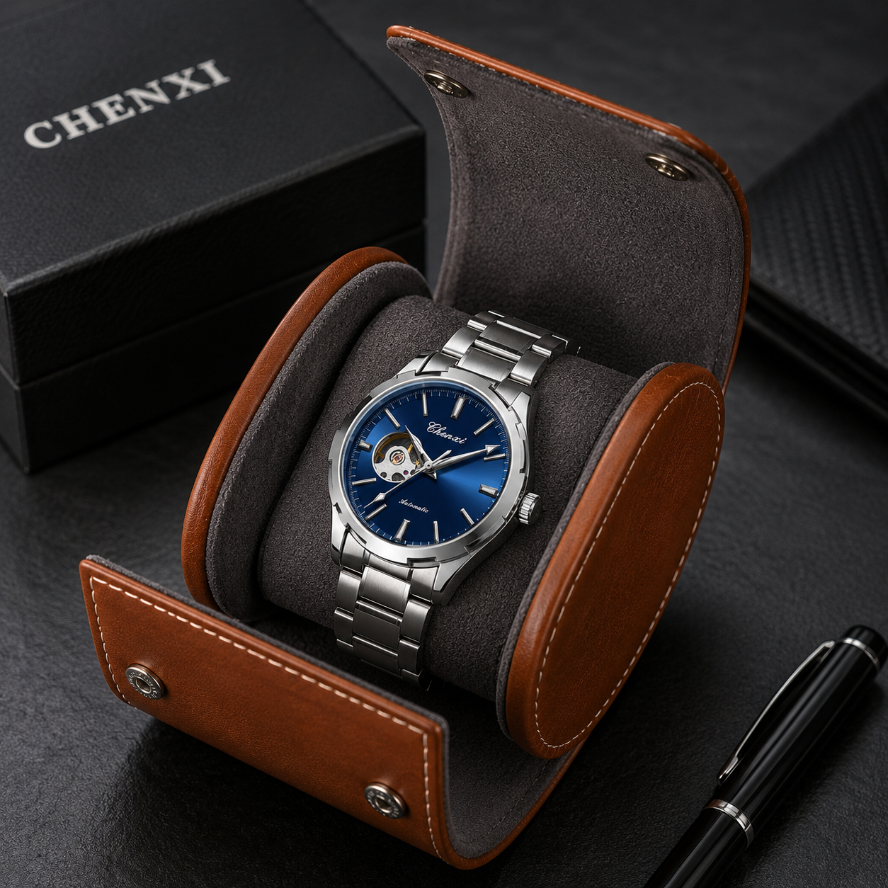 Set x2 Estuche Relojero Cilíndrico de Lujo - Protege sus relojes de rayones y golpes durante sus viajes