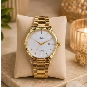 Reloj Q&Q de caballero con pulso en acero y cuarzo - Controla tu tiempo con elegancia y precisión todos los días