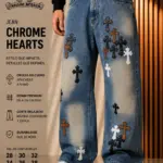 Chrome Hearts Azul Claro Cruces Cuero - Imagen 2