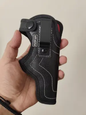 Funda para pistola en cuero eco con gancho de sujeción - transporta tu equipo de protección de forma segura y discreta