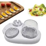 Cortador de huevos 3 en 1 con cuchillas intercambiables para rodajas, gajos y cubos