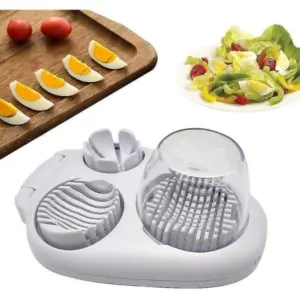 Cortador de huevos 3 en 1 con cuchillas intercambiables para rodajas, gajos y cubos