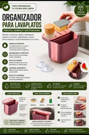 Set x3 Canastilla Escurridora y Basurero para Fregadero - Filtra residuos de comida y seca esponjas