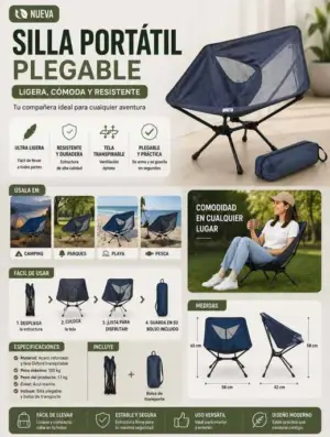 Silla Portátil Plegable Bs