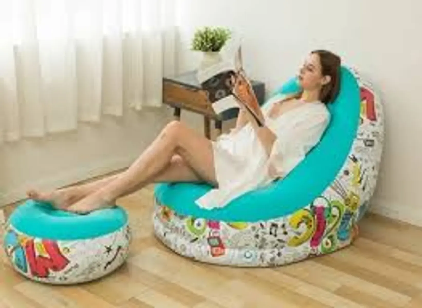 Silla Inflable con Puff Diseñ 662B4C Cn - Imagen 3