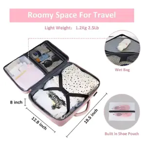 Maleta Viajera Semi Impermeable con Bolsa Húmeda y Zapatero - Organiza tu Equipaje