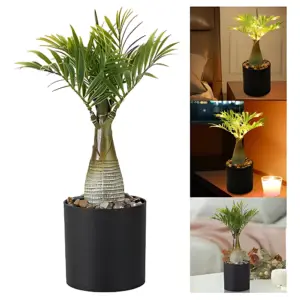 Planta Decorativa Artificial con Luces LED y Maceta - Ilumina tu Espacio sin Esfuerzo
