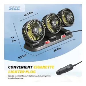 Ventilador Tres Cabezas para Carro