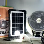 Ventilador solar recargable de 8 pulgadas con Powerbank y luz LED - Proporciona aire fresco y energía portátil