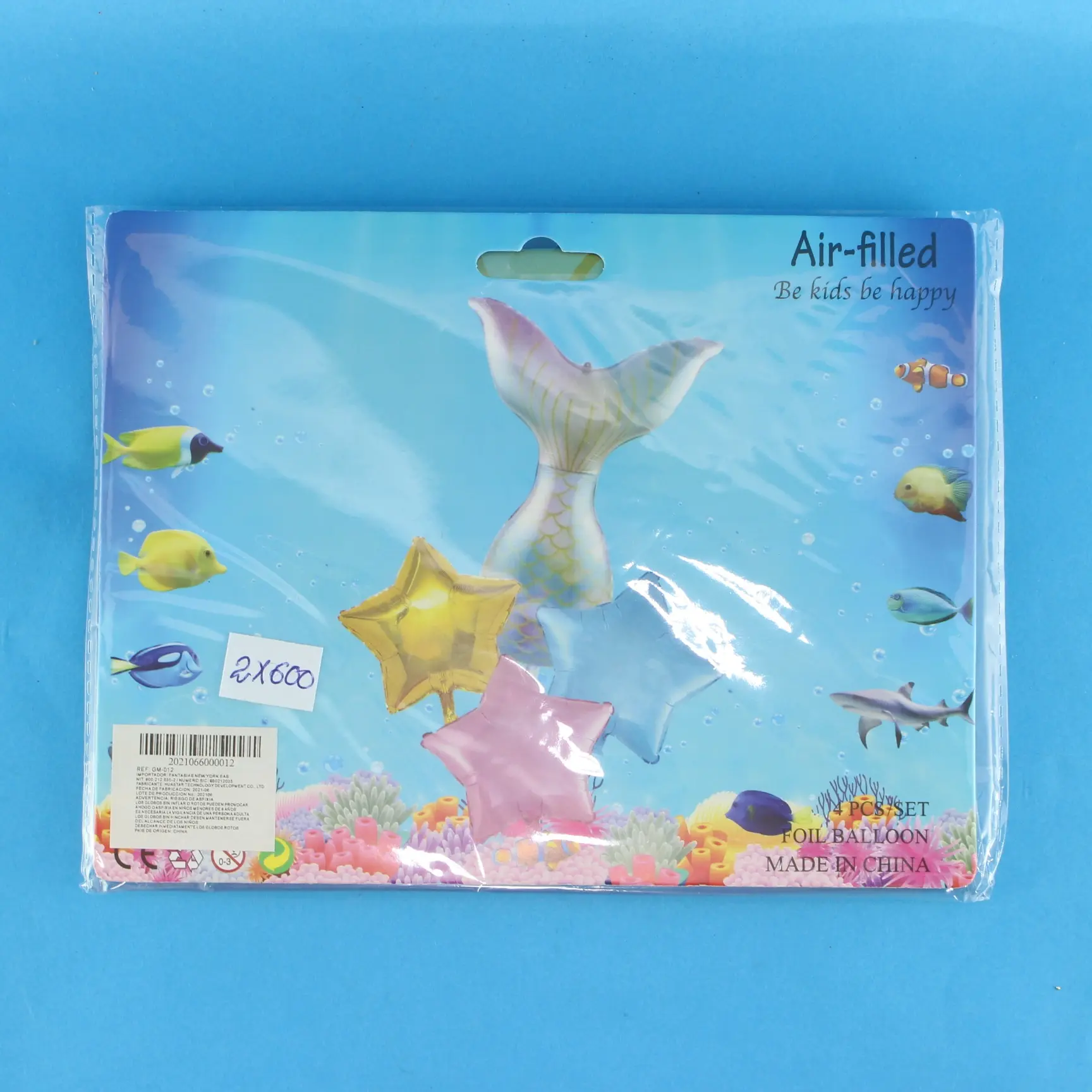 Set Globo Metalizado Cola de Sirena X4