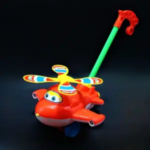Set x2 Andador de empuje para bebé en forma de avión con hélice giratoria - estimula los primeros pasos con total seguridad