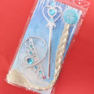 Set x4 Set de trenza diadema y cetro Frozen para disfraz - transforma cada juego en una aventura mágica