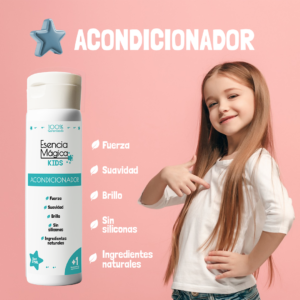 Acondicionador infantil desenredante con aceite de argán y macadamia - Facilita el peinado diario y elimina los tirones